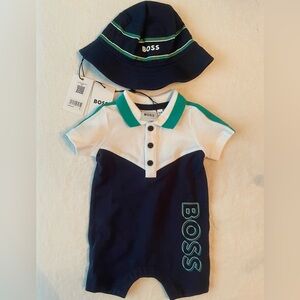 Boss Navy and Teal Baby Polo Set
